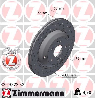Bremžu diski ZIMMERMANN 320.3822.52