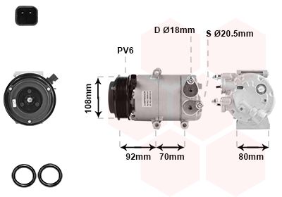 Компрессор, кондиционер VAN WEZEL 1800K415