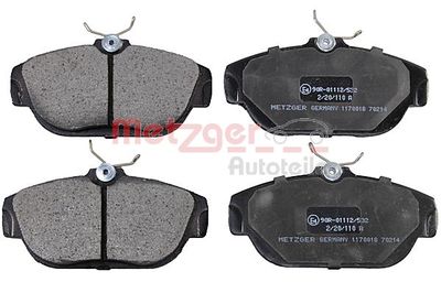 Bremžu uzliku kompl., Disku bremzes METZGER 1170018