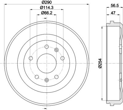 Bremžu trumulis HELLA PAGID 8DT 355 300-901