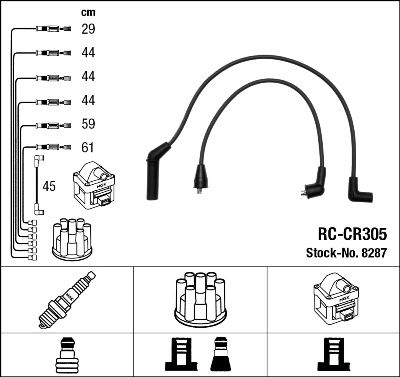 Augstsprieguma vadu komplekts NGK 8287