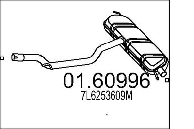 Глушитель выхлопных газов конечный MTS 01.60996