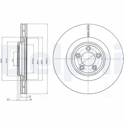 Тормозной диск DELPHI BG9071