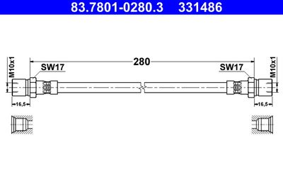 Тормозной шланг ATE 83.7801-0280.3