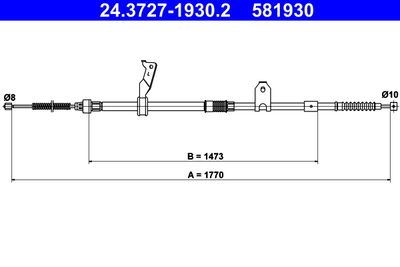 Тросик, cтояночный тормоз ATE 24.3727-1930.2