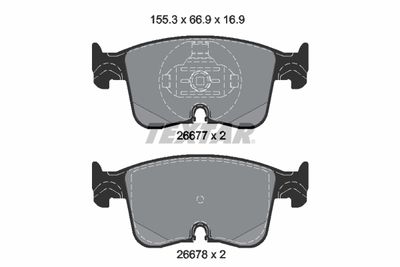 Bremžu uzliku kompl., Disku bremzes TEXTAR 2667701