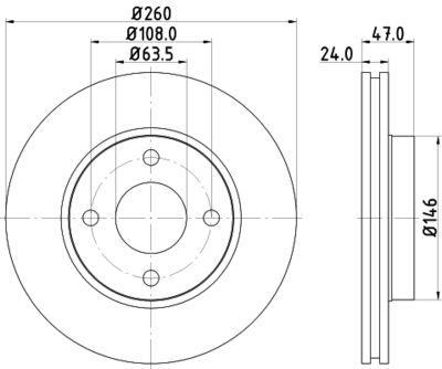 Тормозной диск HELLA PAGID 8DD 355 103-371