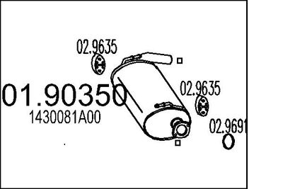Глушитель выхлопных газов конечный MTS 01.90350