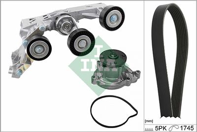 Ūdenssūknis + ķīļrievu siksnas komplekts Schaeffler INA 529 0148 30