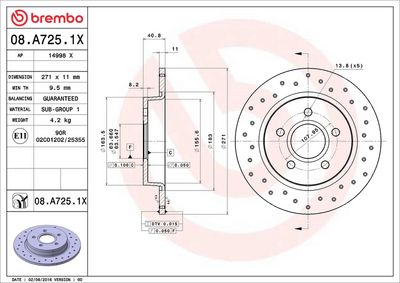 Bremžu diski BREMBO 08.A725.1X