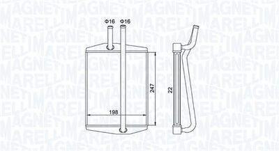 Теплообменник, отопление салона MAGNETI MARELLI 350218413000