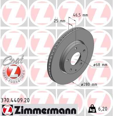 Тормозной диск ZIMMERMANN 370.4409.20