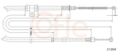 Тросик, cтояночный тормоз COFLE 92.17.2034