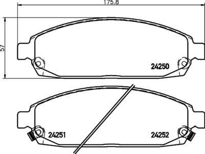 HELLA PAGID 8DB355012101 Bremžu uzliku kompl