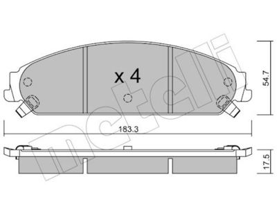 Bremžu uzliku kompl., Disku bremzes METELLI 22-0717-0
