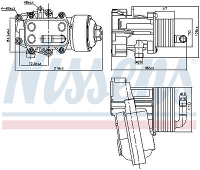 Eļļas radiators, Motoreļļa NISSENS 91315