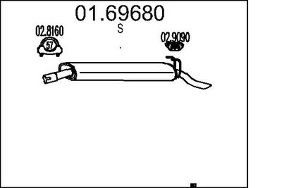 Глушитель выхлопных газов конечный MTS 01.69680