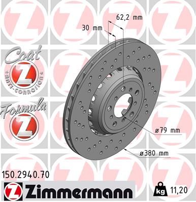 Bremžu diski ZIMMERMANN 150.2940.70