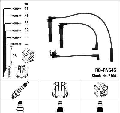 Комплект проводов зажигания NGK 7108