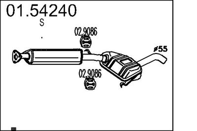 Vidējais izpl. gāzu trokšņa slāpētājs MTS 01.54240
