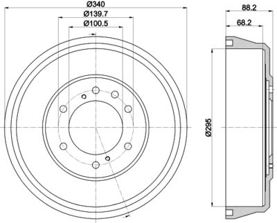 Тормозной барабан HELLA 8DT 355 302-621