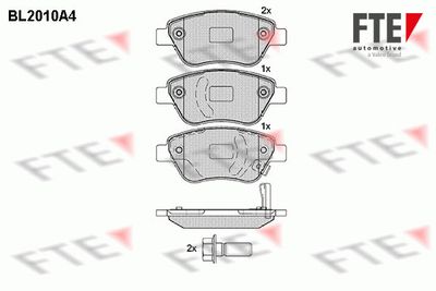 Комплект тормозных колодок, дисковый тормоз FTE 9010596
