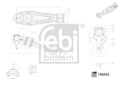 Neatkarīgās balstiekārtas svira, Riteņa piekare FEBI BILSTEIN 196045