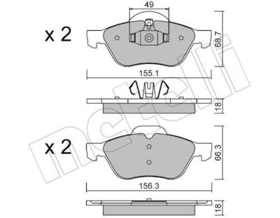 Комплект тормозных колодок, дисковый тормоз METELLI 22-0335-1