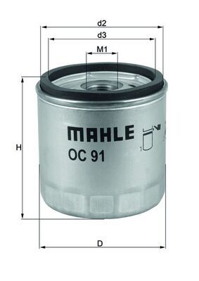 Eļļas filtrs MAHLE OC 91