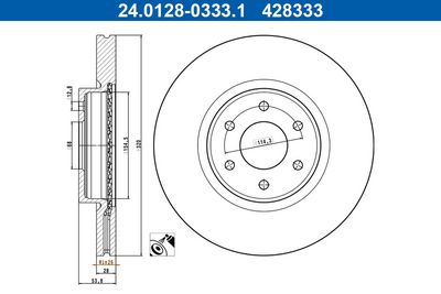 Тормозной диск ATE 24.0128-0333.1