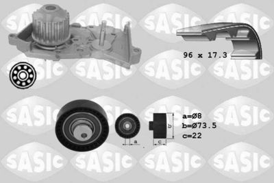 Ūdenssūknis + Zobsiksnas komplekts SASIC 3904026