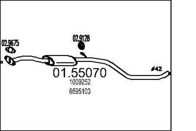 Средний глушитель выхлопных газов MTS 01.55070
