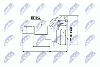 Šarnīru komplekts, Piedziņas vārpsta NTY NPZ-VW-013