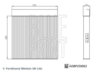 Filtrs, Salona telpas gaiss BLUE PRINT ADBP250062