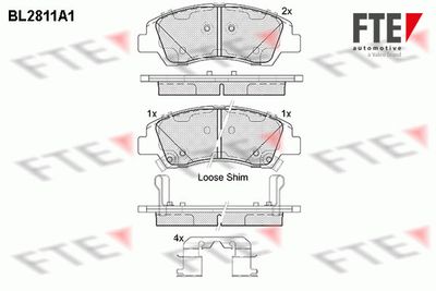 Bremžu uzliku kompl., Disku bremzes FTE 9011001