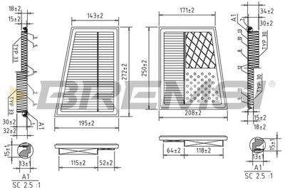 Воздушный фильтр BREMSI FA0536