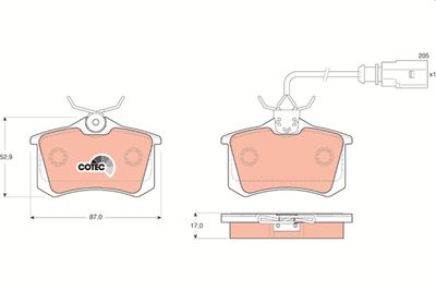 Комплект тормозных колодок, дисковый тормоз TRW GDB1415