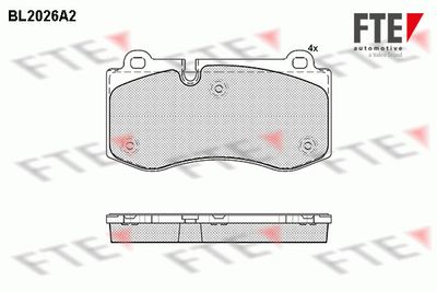 Bremžu uzliku kompl., Disku bremzes FTE 9010614