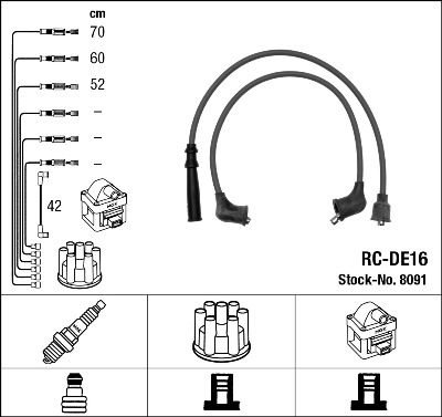 Augstsprieguma vadu komplekts NGK 8091