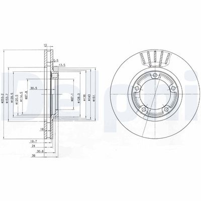 Тормозной диск DELPHI BG3590