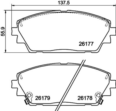 Bremžu uzliku kompl., Disku bremzes HELLA PAGID 8DB 355 040-271
