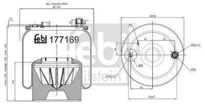 Кожух пневматической рессоры FEBI BILSTEIN 177169