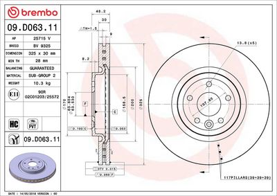 Тормозной диск BREMBO 09.D063.11