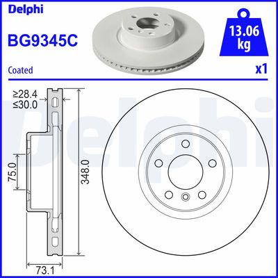 Тормозной диск DELPHI BG9345C