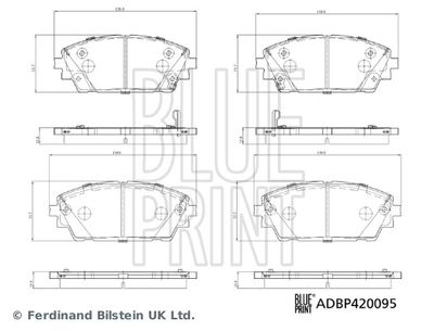 Bremžu uzliku kompl., Disku bremzes BLUE PRINT ADBP420095