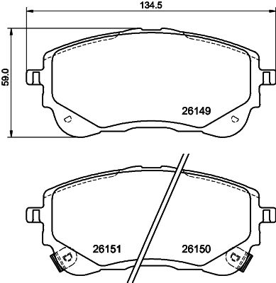 Bremžu uzliku kompl., Disku bremzes HELLA PAGID 8DB 355 040-191