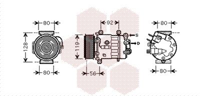 Компрессор, кондиционер VAN WEZEL 4000K320