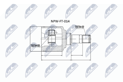 Шарнирный комплект, приводной вал NTY NPW-FT-014