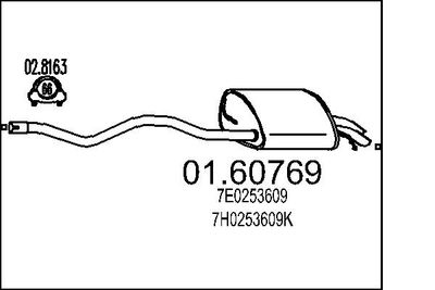 Глушитель выхлопных газов конечный MTS 01.60769