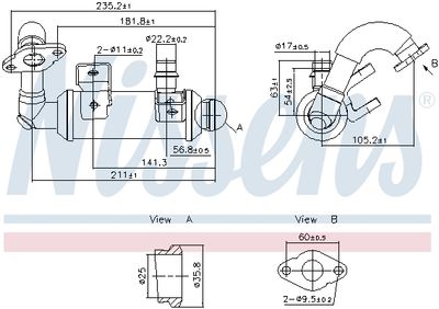Радиатор, рециркуляция ОГ NISSENS 989405